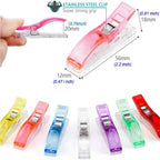 300 Pack Wonder Clips for Sewing Quilting and Crafts – Multi Color Fabric Clips 56mm