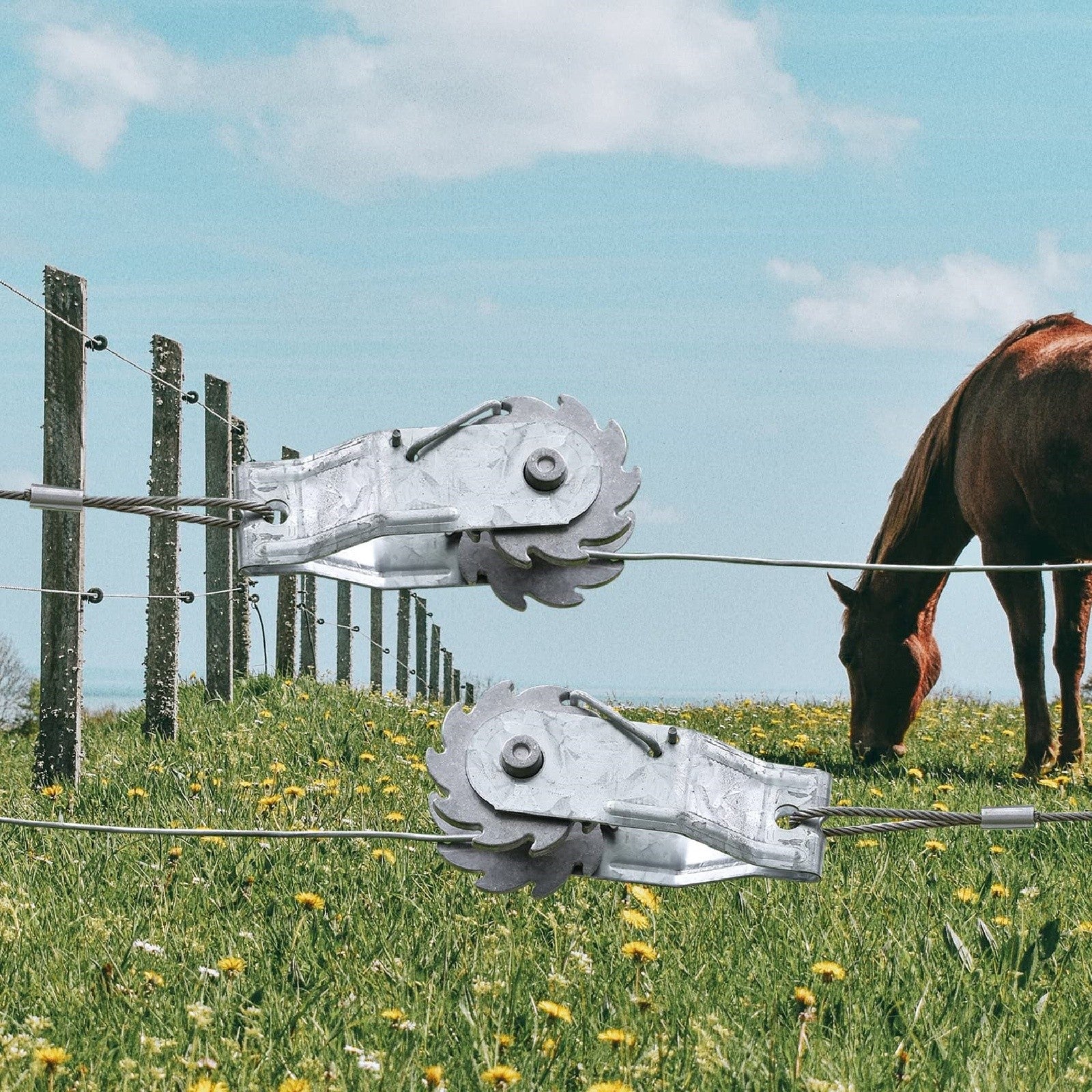 2pcs Inline Ratchet Wire Strainer Fence Tensioner | Heavy Duty Galvanised Wire Tightener