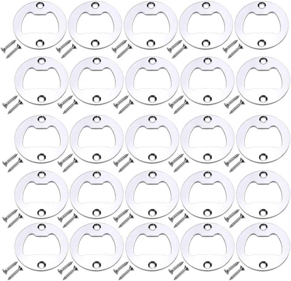 96PCS Round Bottle Opener Insert Kit with 192 Screws