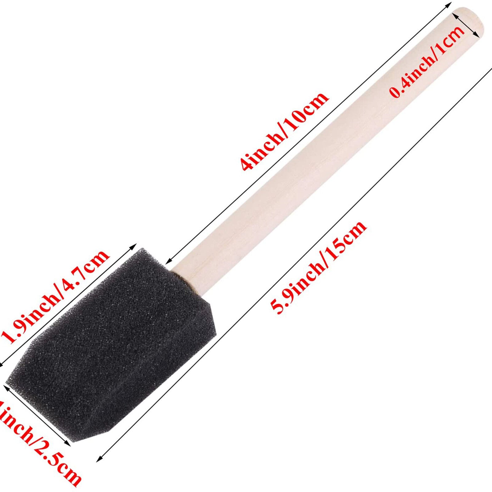 100PCS 1 Inch Foam Paint Brushes - Reusable Sponge Brushes for Painting, Staining and Crafts