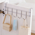 4pcs Over Door Hanger 5 Hooks | Stainless Steel Clothes Towel Rack No-Drill Holder