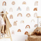 Boho Rainbow Wall Decals for Nursery and Kids Bedroom – Removable Vinyl Wall Stickers