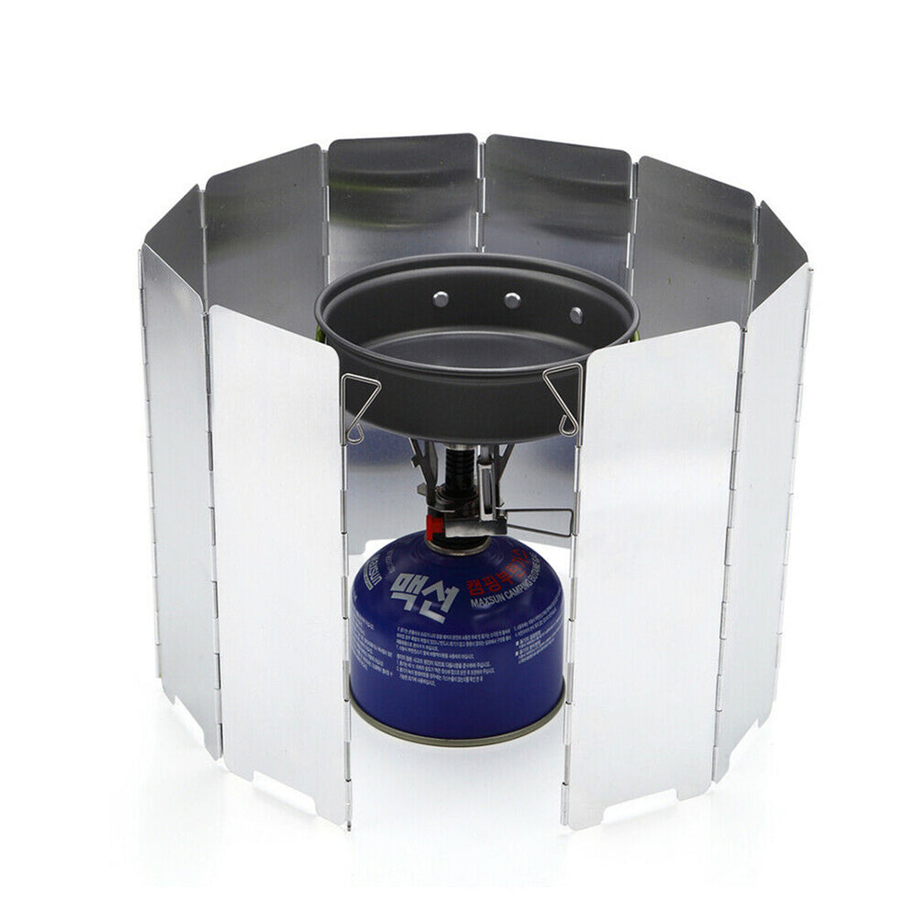 30 Plate Aluminum Alloy Camping Stove Wind Shield | Foldable BBQ Cooker Windscreen