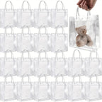 40pcs Clear PVC Gift Bags with Handles | Transparent Plastic Party Favor Bags (2 Sizes)