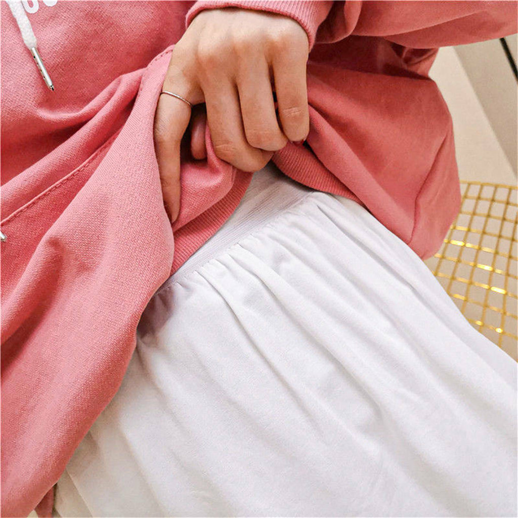 2pcs Adjustable Shirt Extender Skirt | Fake Layering Top Lower Sweep (Black & White)