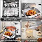 9PCS 2200ML Stainless Steel Food Storage Containers Airtight Lunch Boxes with Lids