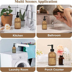 2PCS 400ml Clear Pump Bottles Refillable Soap Shampoo Conditioner Dispensers