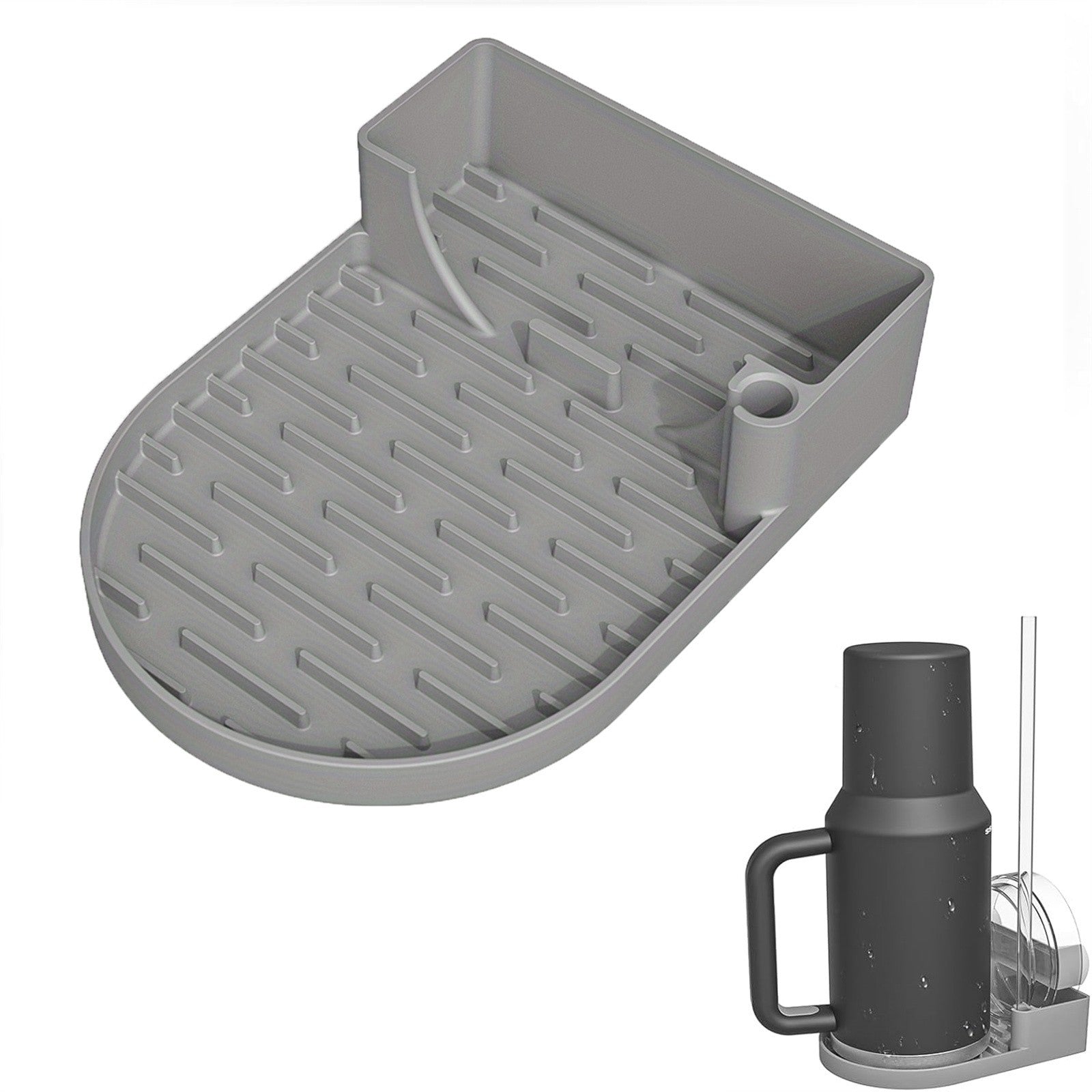 2PCS Silicone Water Bottle Drying Rack – Non-Slip Cup Dryer Stand for Bottles, Lids and Straws