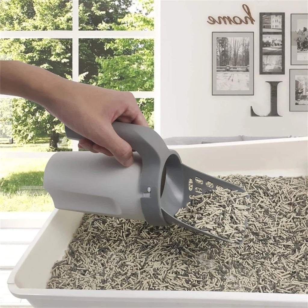 Cat Litter Scoop with Integrated Holder | Detachable Pet Litter Shovel Sifter