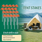 8Pcs Tent Pegs Heavy Duty Screw Steel In Ground Camping Outdoor Stakes Nails