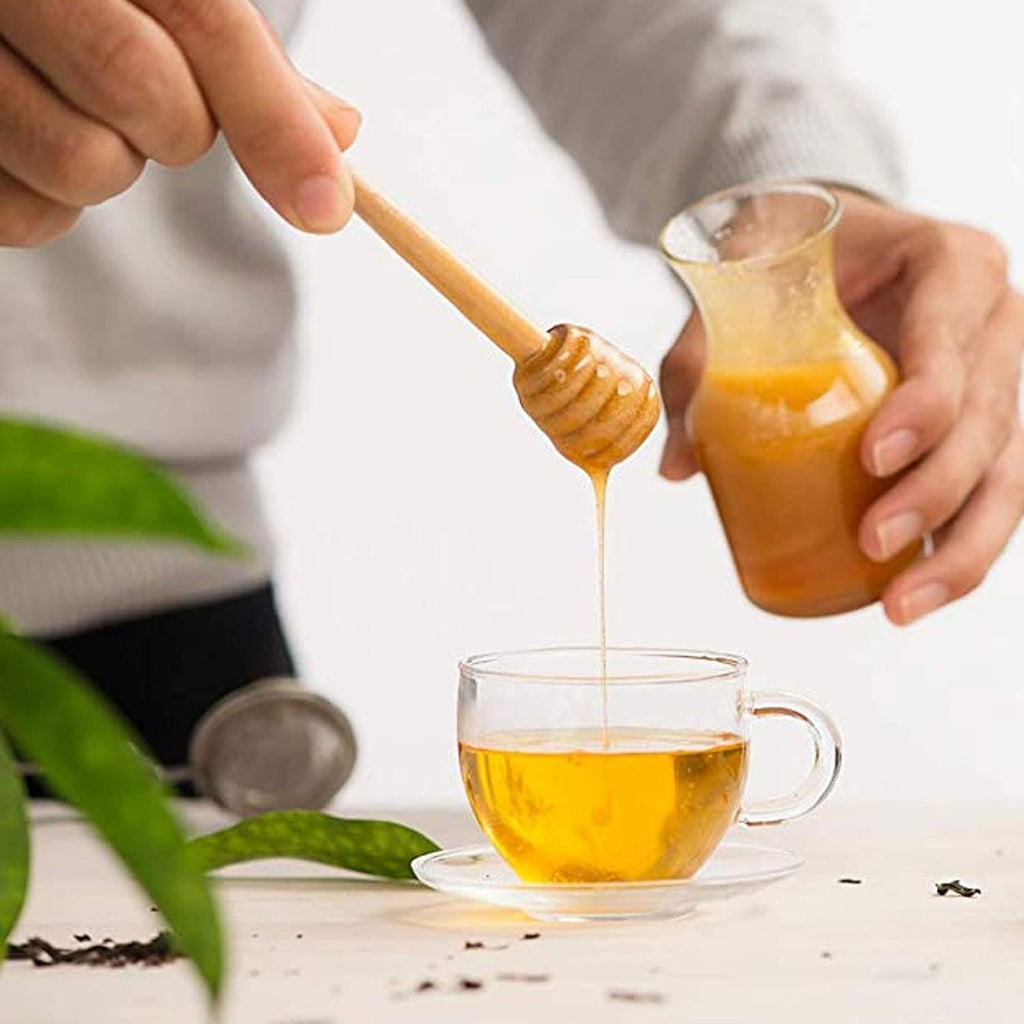 200PCS Wooden Honey Dipper Sticks 10cm - Mini Jam Syrup Honey Stirring Sticks