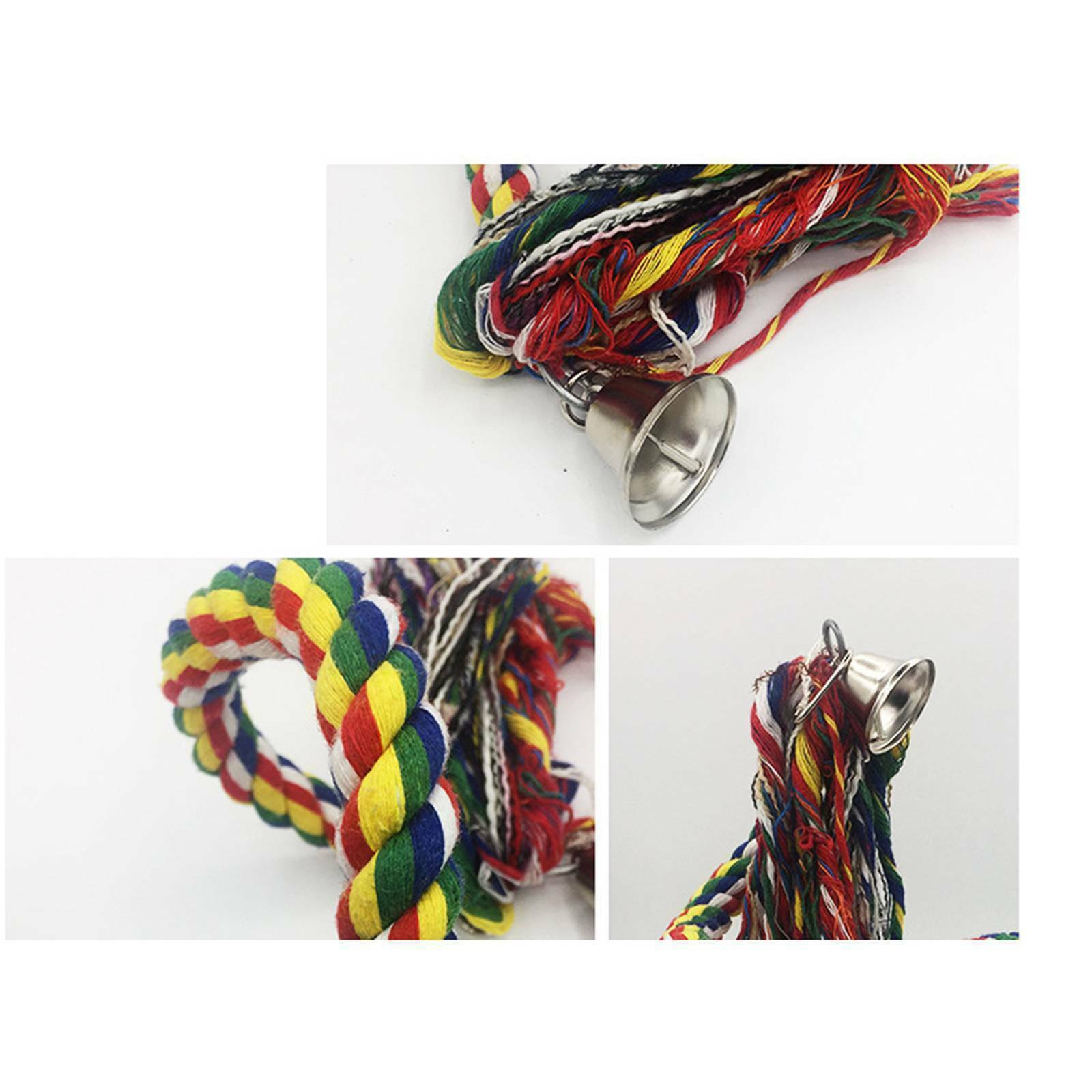 Parrot Rope Perch Bird Toy | Colorful Cotton Climbing Perch for Cage (0.5m–2.0m)