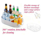 360° Rotating Fridge Organizer Tray – Lazy Susan Kitchen Storage Container