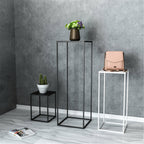 3PCS Black Metal Geometric Flower Stands Wedding Event Plant Display Pedestals