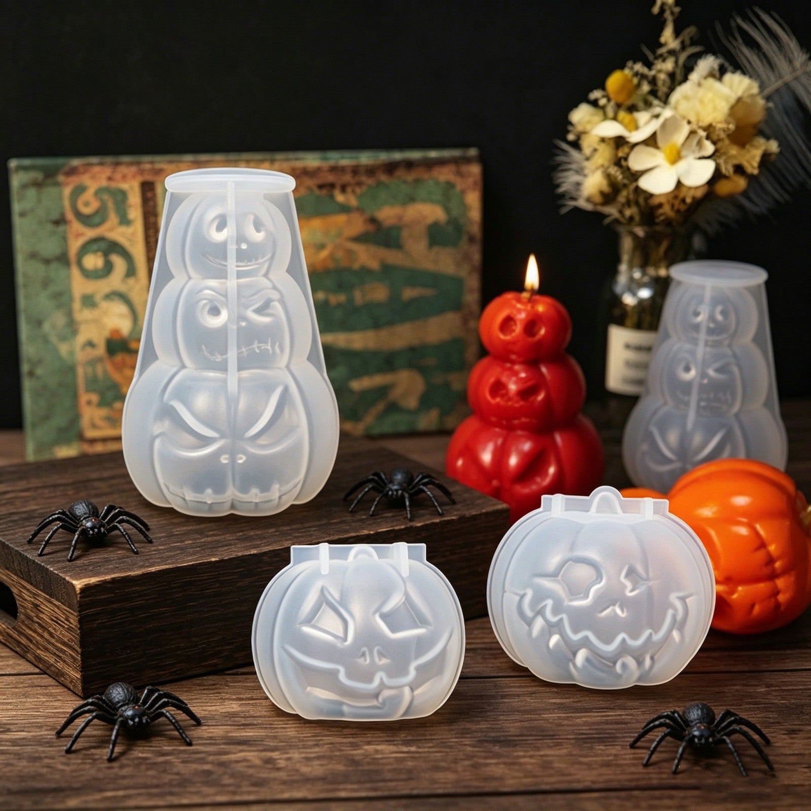 3pcs Pumpkin Silicone Mold Set | DIY Candle Soap Resin Mould for Baking & Crafts