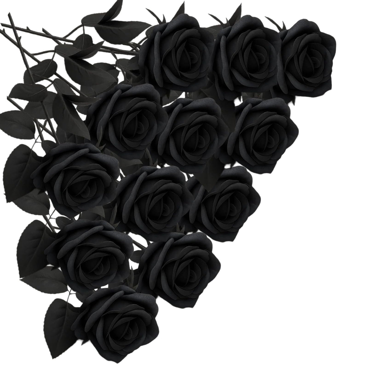 Black Artificial Rose Flowers for DIY Wedding Bouquets Halloween Decorations AU