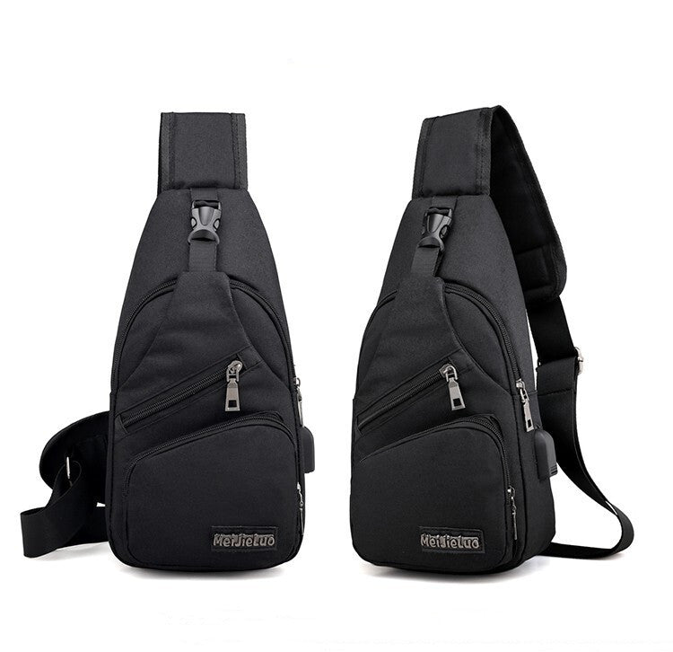 Men’s Sling Chest Bag with USB Charging Port – Crossbody Shoulder Backpack for Travel and Outdoor Use