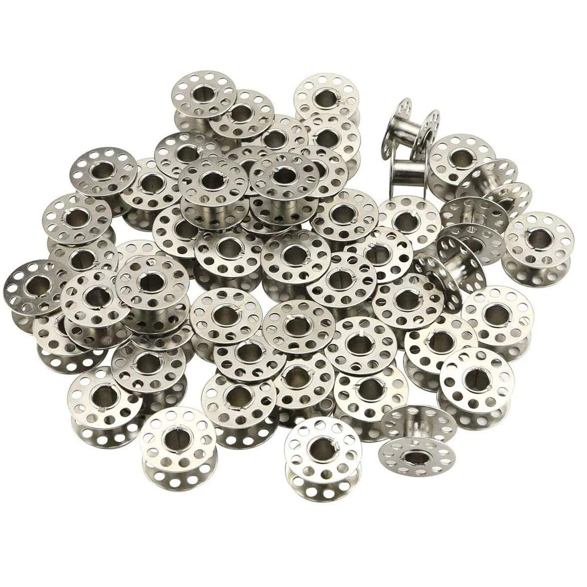 50PCS Metal Bobbins Sewing Machine Spool Bobbin For Brother Janome Singer Craft
