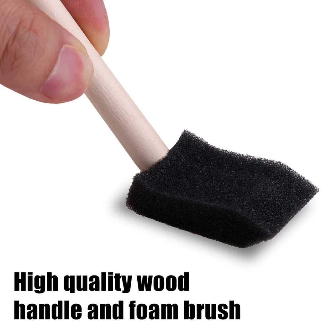 100PCS 1 Inch Foam Paint Brushes - Reusable Sponge Brushes for Painting, Staining and Crafts