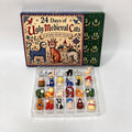 Medieval cat advent calendar box with a tray of 24 quirky cat figurines