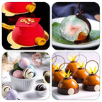 3PCS Semi Sphere Silicone Chocolate Mould Set - Half Round Dome Bakeware for Baking and Desserts