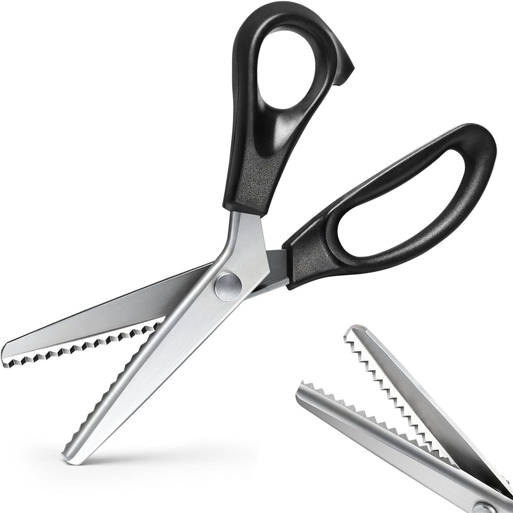2PCS Zig Zag Pinking Shears – Serrated Fabric Scissors for Sewing Dressmaking Crafts