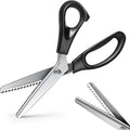 2PCS Zig Zag Pinking Shears – Serrated Fabric Scissors for Sewing Dressmaking Crafts