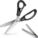 2PCS Zig Zag Pinking Shears – Serrated Fabric Scissors for Sewing Dressmaking Crafts