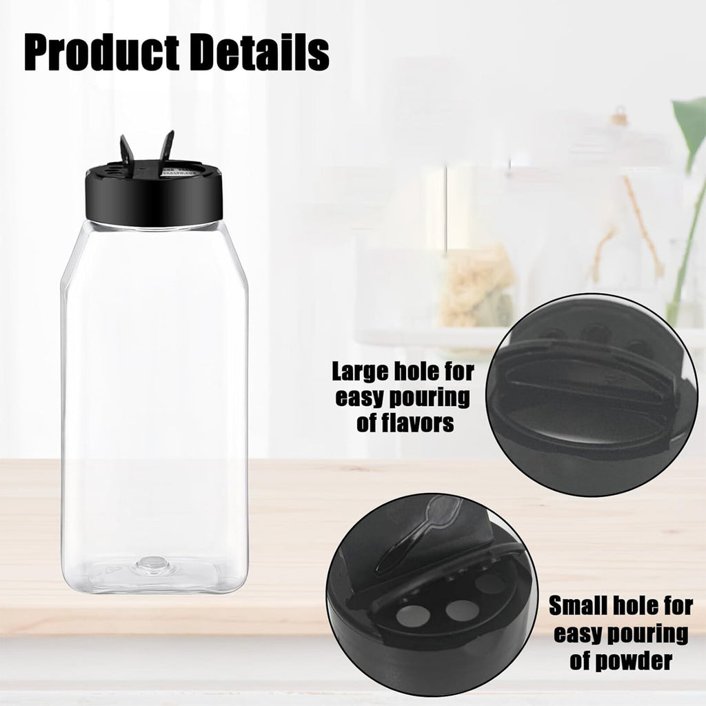 6/12/24/36pcs 100ml Clear Square Spice Jars with Lids | Plastic Herb Seasoning Storage Bottles