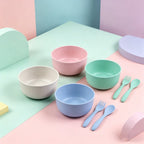 Wheat Straw Dinnerware Set, Kitchen Bowl, Fork and Spoon, Kitchen Dinnerware Set
