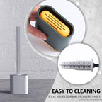 Silicone Toilet Brush with Holder – Hygienic Bathroom Cleaning Brush Set