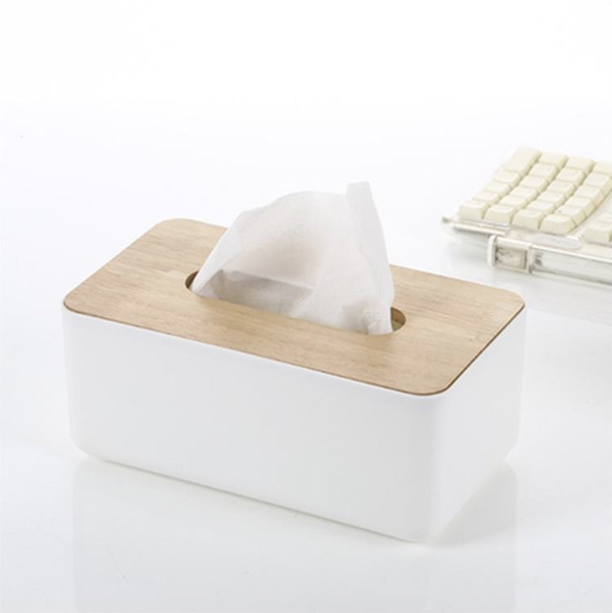 Wooden Tissue Box Cover - Modern Tissue Holder Napkin Dispenser Storage Organizer