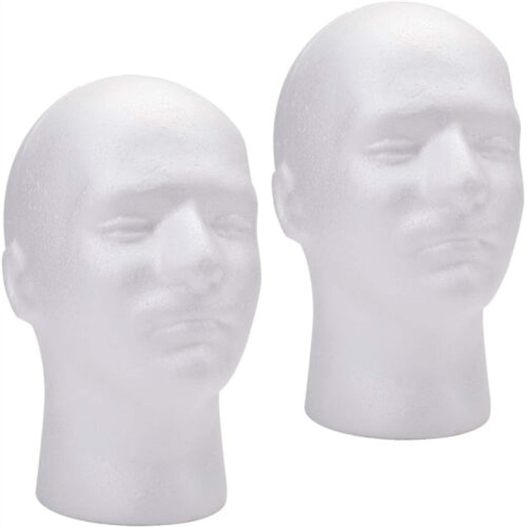 2PCS Foam Mannequin Head Display Stands - Glasses, Caps, Hats and Wig Display Holder