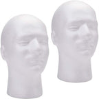 2PCS Foam Mannequin Head Display Stands - Glasses, Caps, Hats and Wig Display Holder