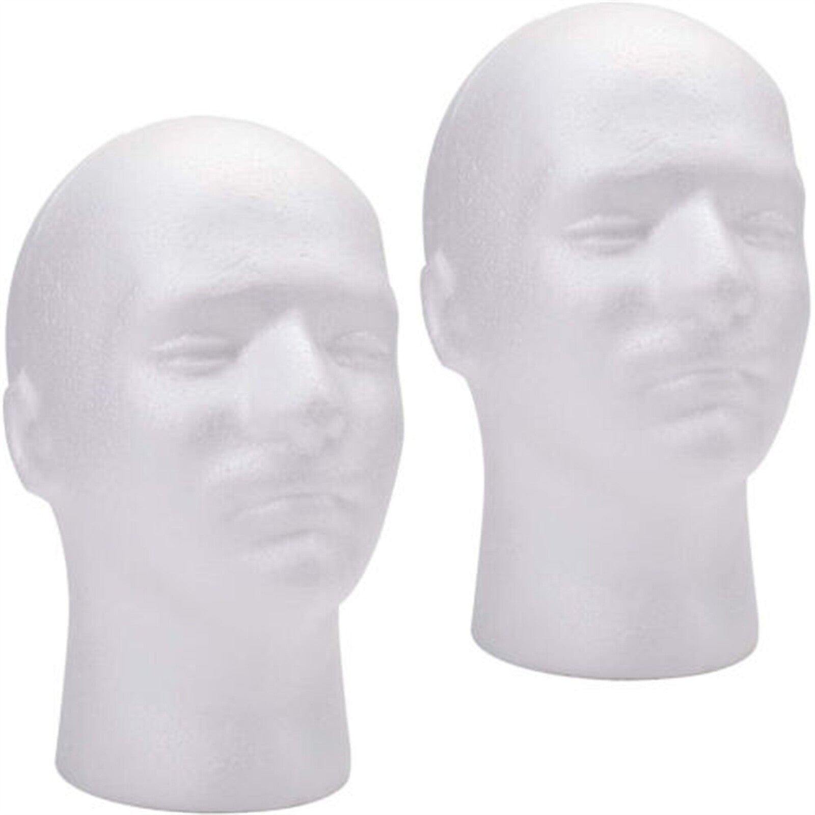 2PCS Foam Mannequin Head Display Stands - Glasses, Caps, Hats and Wig Display Holder