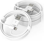 Three white USB to 8-pin cables