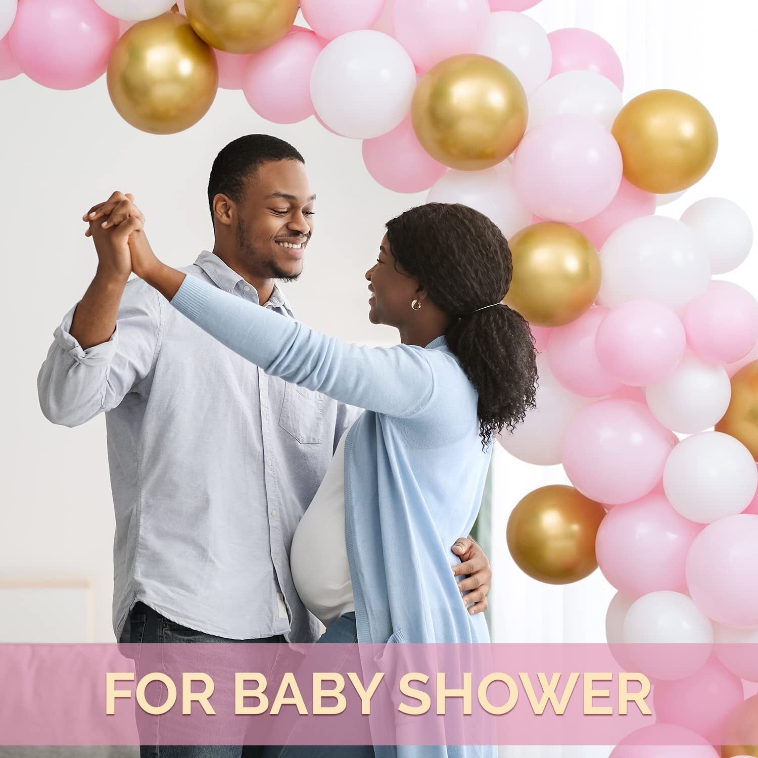 154PCS Pink White Gold Balloon Arch Garland Kit – Wedding Birthday Party Decoration Set