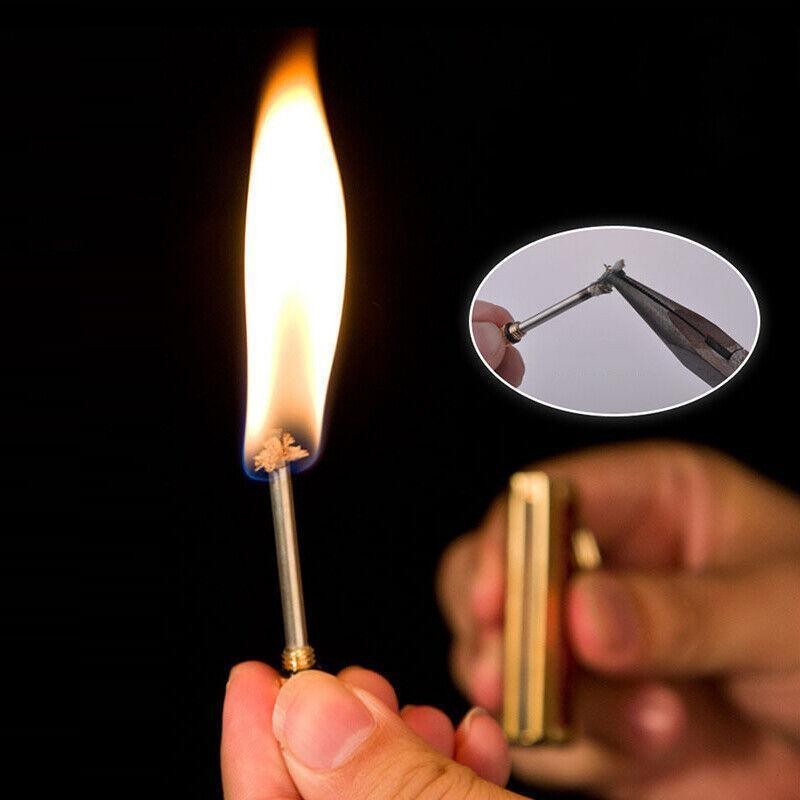 Waterproof Fire Starter Flint Match Keychain – Metal Survival Lighter for Camping