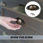 60pcs Vintage Drawer Cup Pull Handles | Matte Brown Cabinet Dresser Handles