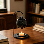 Ceramic Essential Cauldron Oil Burner with Stand Candle Aroma Diffuser Bedroom