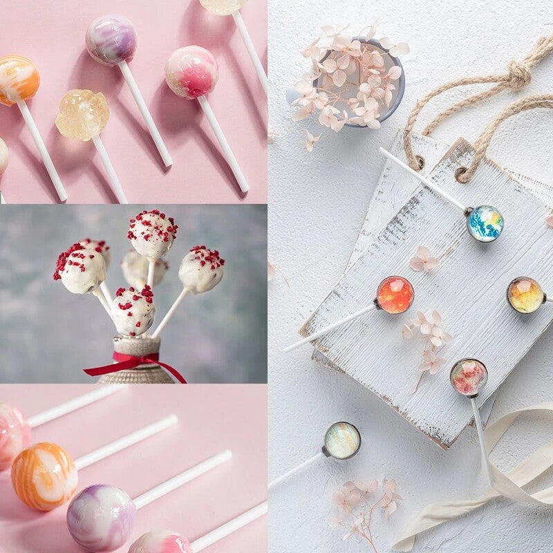 500pcs Lollipop Sticks White Paper Cake Pop Sticks Candy Making Party Supplies