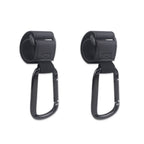 2PCS Metal Pram Hooks - PU Stroller Bag Hangers for Diaper Bags & Shopping Bags