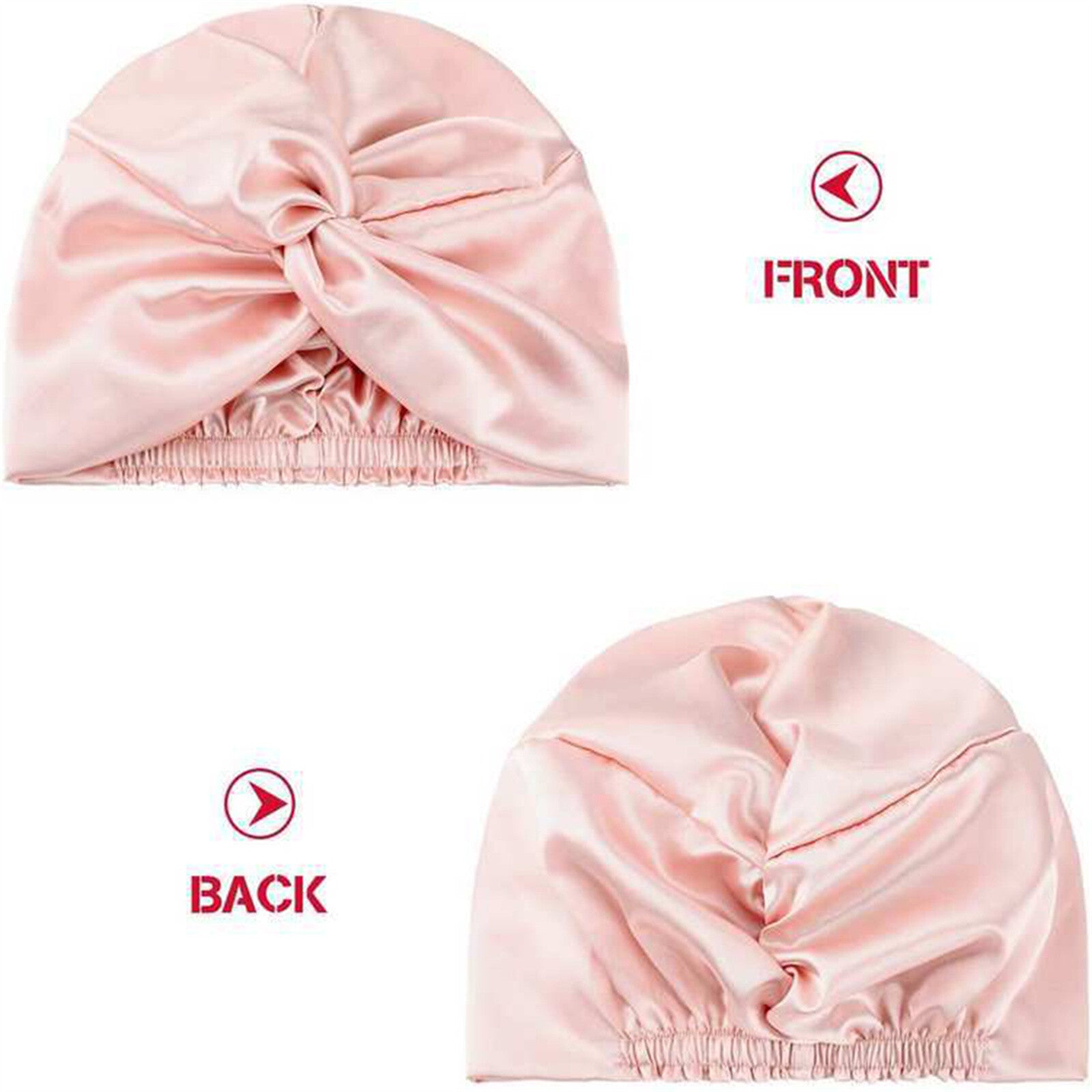 2pcs Adjustable Silk Sleep Caps for Women | Double Layer Knotted Satin Turban Bonnet