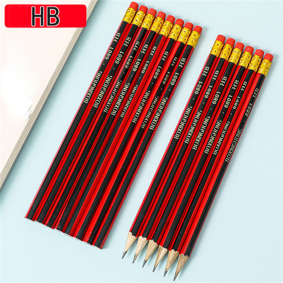 Wooden Writing Pencils And Foldable Straight Ruler Kit For School Daily‑use