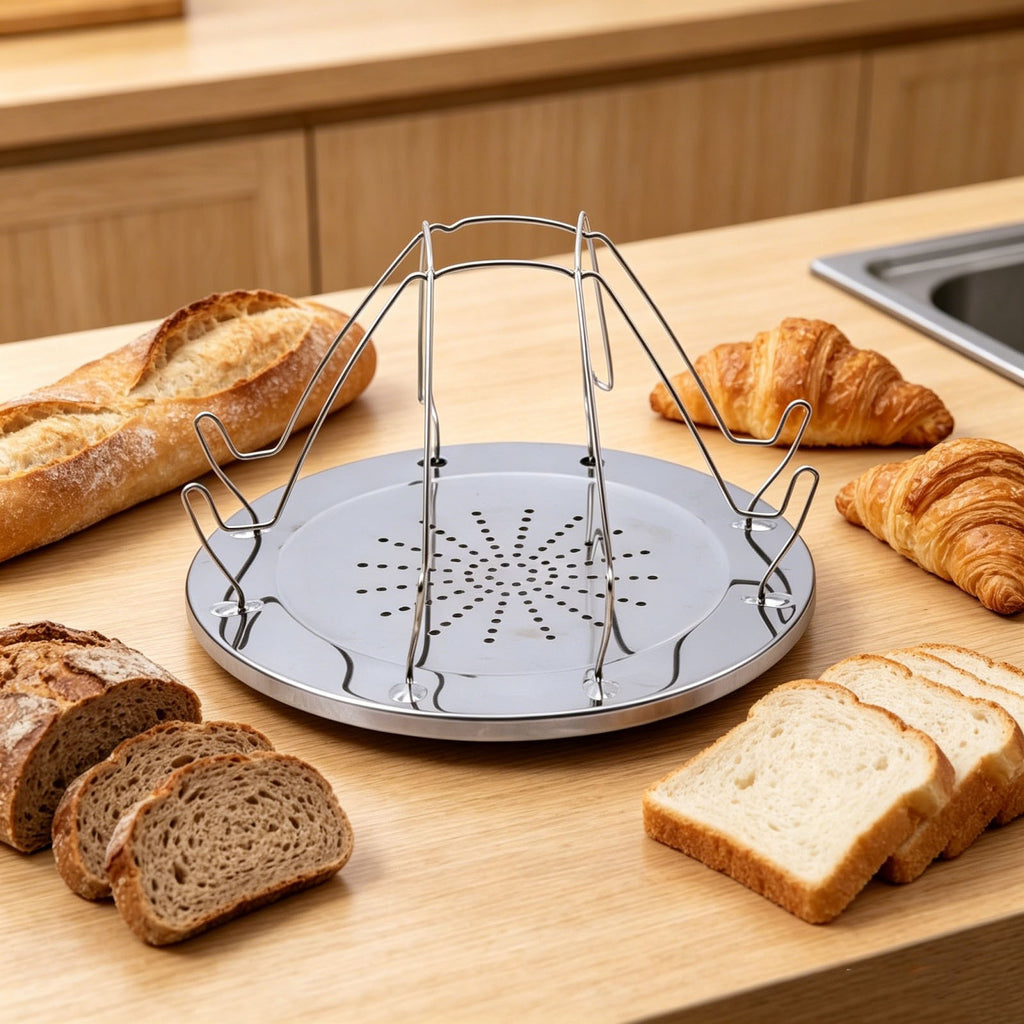 Camping toast rack in use at a campsite