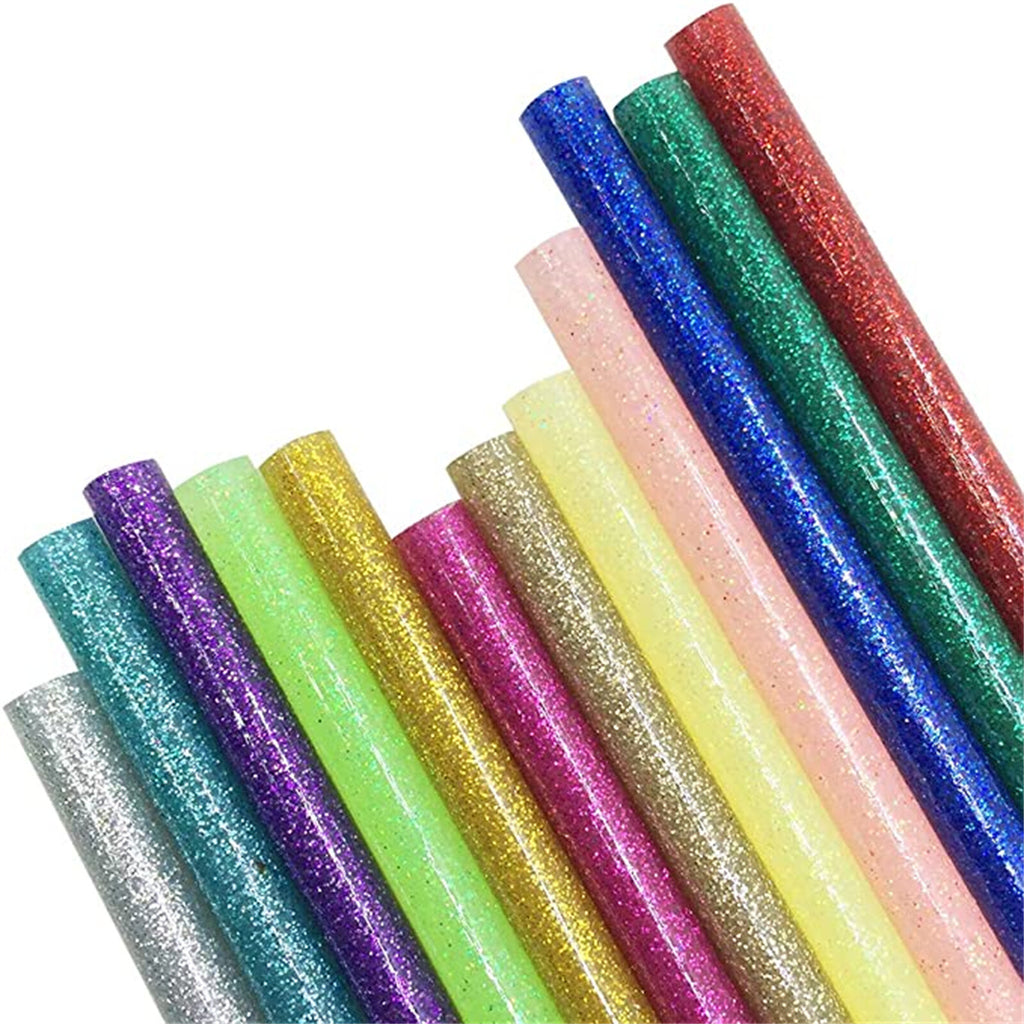 300PCS Multi Colour Glitter Hot Melt Glue Sticks - 0.7x10cm for Electric Glue Gun DIY Crafts