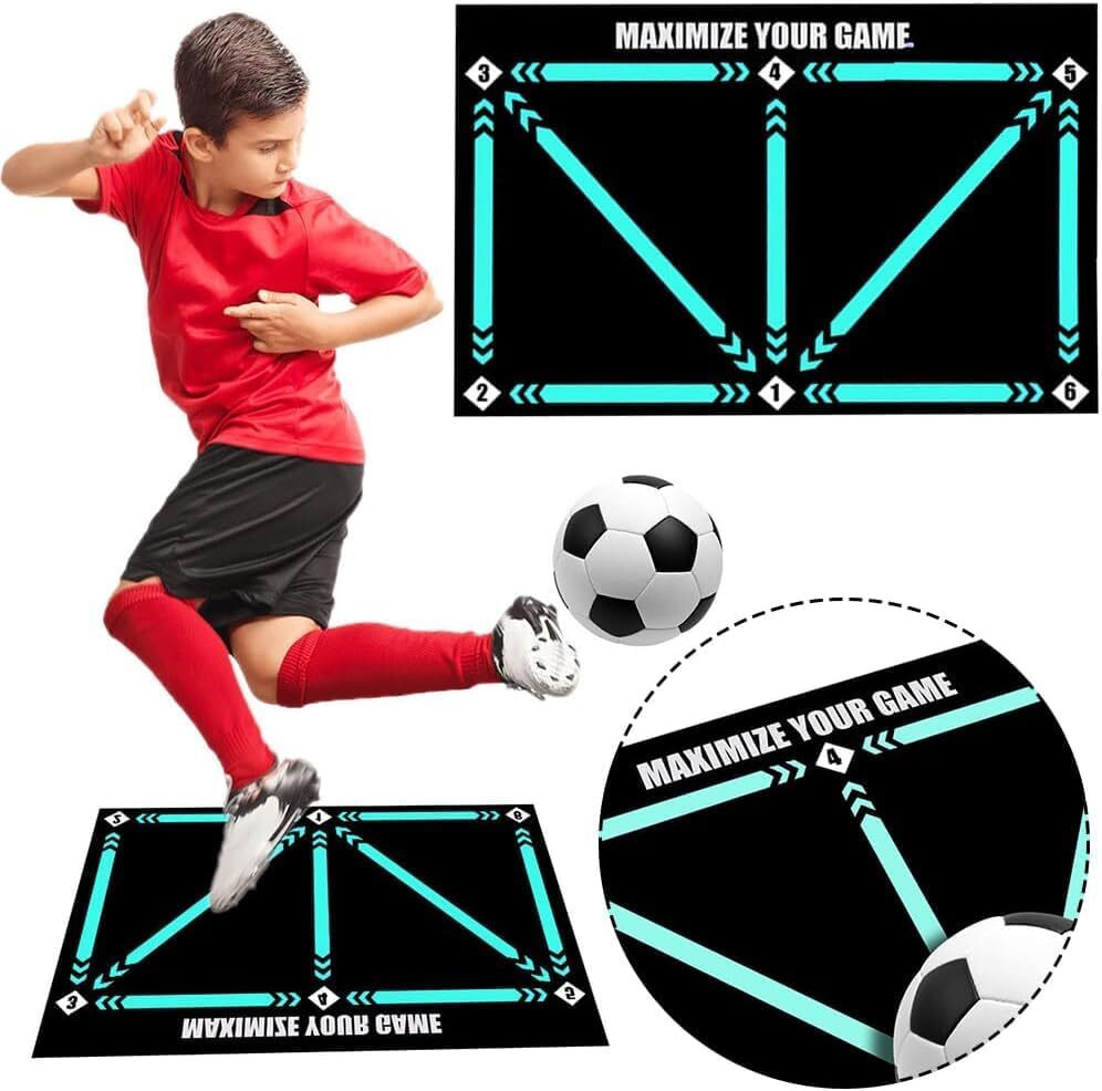 2 Pack Soccer Training Mat – Non Slip Football Dribbling and Footwork Practice Mat for Kids and Adults