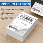 4x6 Thermal Direct Shipping Labels 500 Pack - Fan Fold 100x150mm White Sticker Labels