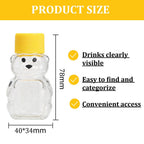 10PCS 60ml Plastic Empty Honey Bear Bottle Squeeze Bear Jar Storage Kit w/ Brush
