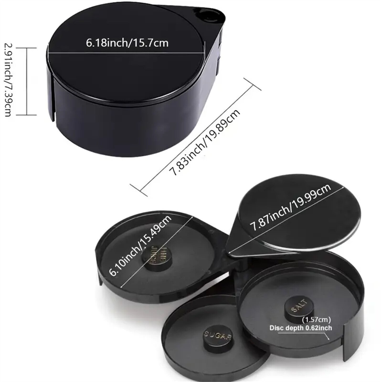 2pcs 3-Tier Cocktail Glass Rimmer | Bar Salt Sugar Seasoning Box for Bartender